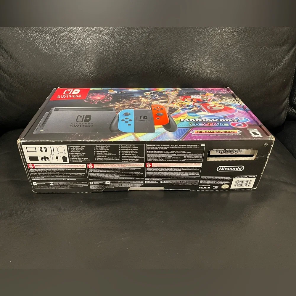 Nintendo Switch w/ Neon Blue & Neon Red Joy-Con + Mario Kart 8 Deluxe